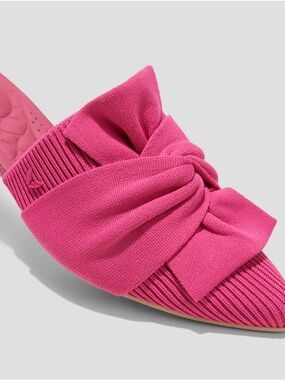 Knot-Front Slip-On Mule in Bright Pink  9.5M NEW